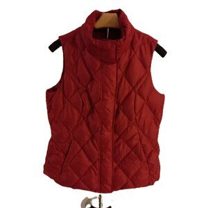Eddie Bauer Red Quilted Down Fall Winter Outdoor Vest Women’s Size M